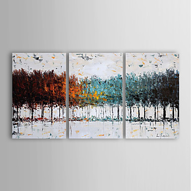 Hand Painted Abstract Horizontal Panoramic Modern Canvas Oil Painting