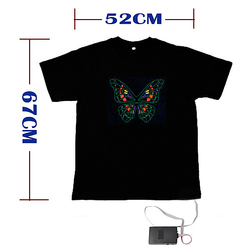 

Sound and Music Activated EL Visualizer VU-Spectrum Dancer T-shirt - M (2AAA)