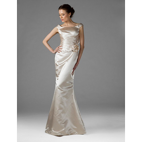 Mermaid / Trumpet Wedding Party Dress Off Shoulder Sleeveless Floor Length Satin with Side Draping Flower 2021
Mermaid / Trumpet Wedding Party Dress Off Shoulder Sleeveless Floor Length Satin with Side Draping Flower 2021