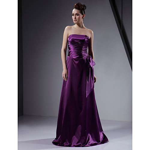 A-Line Strapless Floor Length Stretch Satin Bridesmaid Dress with Bow(s) / Ruched
A-Line Strapless Floor Length Stretch Satin Bridesmaid Dress with Bow(s) / Ruched