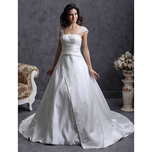 Princess A-Line Wedding Dresses Off Shoulder Chapel Train Satin Short Sleeve with 2021
Princess A-Line Wedding Dresses Off Shoulder Chapel Train Satin Short Sleeve with 2021
