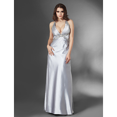 Sheath / Column Open Back Formal Evening Military Ball Dress V Neck Sleeveless Floor Length Stretch Satin with Sequin Side Draping Crystal Brooch 2021
Sheath / Column Open Back Formal Evening Military Ball Dress V Neck Sleeveless Floor Length Stretch Satin with Sequin Side Draping Crystal Brooch 2021