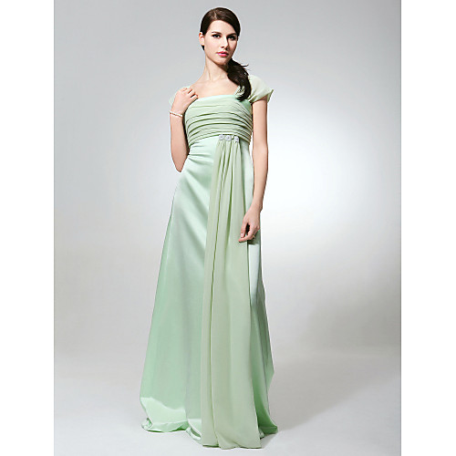 Sheath / Column Square Neck Floor Length Chiffon / Satin Bridesmaid Dress with Ruched / Beading
Sheath / Column Square Neck Floor Length Chiffon / Satin Bridesmaid Dress with Ruched / Beading