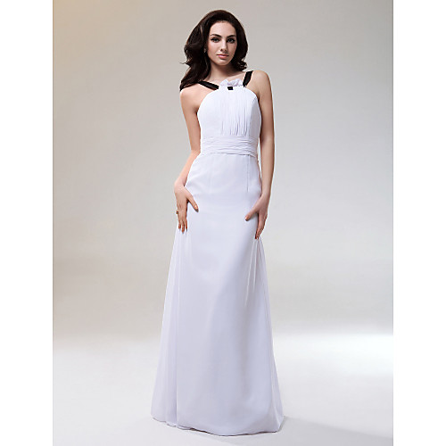 Sheath / Column Straps Floor Length Chiffon / Stretch Satin Bridesmaid Dress with Ruched / Draping 
Sheath / Column Straps Floor Length Chiffon / Stretch Satin Bridesmaid Dress with Ruched / Draping