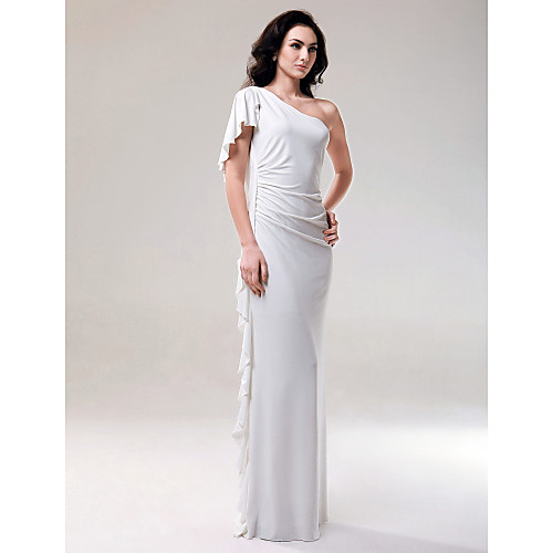 Sheath / Column Formal Evening Military Ball Dress One Shoulder Short Sleeve Floor Length Spandex with Ruffles Cascading Ruffles 2021
Sheath / Column Formal Evening Military Ball Dress One Shoulder Short Sleeve Floor Length Spandex with Ruffles Cascading Ruffles 2021