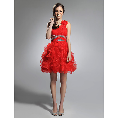 Ball Gown Classic & Timeless Cute Holiday Homecoming Cocktail Party Dress One Shoulder Sleeveless Short / Mini Organza with Beading Cascading Ruffles 2021
Ball Gown Classic & Timeless Cute Holiday Homecoming Cocktail Party Dress One Shoulder Sleeveless Short / Mini Organza with Beading Cascading Ruffles 2021