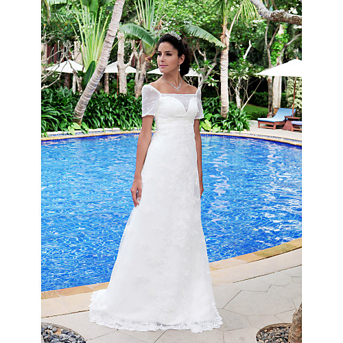 Princess A-Line Wedding Dresses Off Shoulder Sweep / Brush Train Lace Short Sleeve with 2021
Princess A-Line Wedding Dresses Off Shoulder Sweep / Brush Train Lace Short Sleeve with 2021