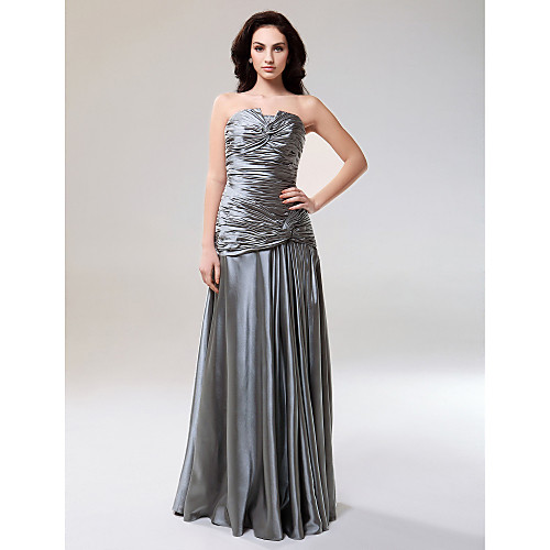 Sheath / Column Formal Evening Military Ball Dress Strapless Sleeveless Floor Length Stretch Satin with Criss Cross Pleats Ruched 2021
Sheath / Column Formal Evening Military Ball Dress Strapless Sleeveless Floor Length Stretch Satin with Criss Cross Pleats Ruched 2021