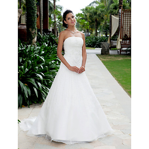 Princess A-Line Wedding Dresses Strapless Court Train Organza Satin Sleeveless with 2021
Princess A-Line Wedding Dresses Strapless Court Train Organza Satin Sleeveless with 2021