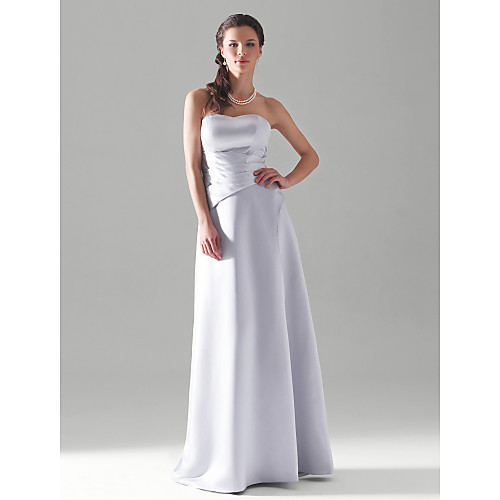 Princess / A-Line Strapless Floor Length Satin Bridesmaid Dress with Side Draping
Princess / A-Line Strapless Floor Length Satin Bridesmaid Dress with Side Draping