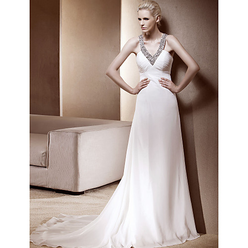 Princess A-Line Wedding Dresses V Neck Court Train Chiffon Sleeveless Sparkle & Shine with 2021
Princess A-Line Wedding Dresses V Neck Court Train Chiffon Sleeveless Sparkle & Shine with 2021