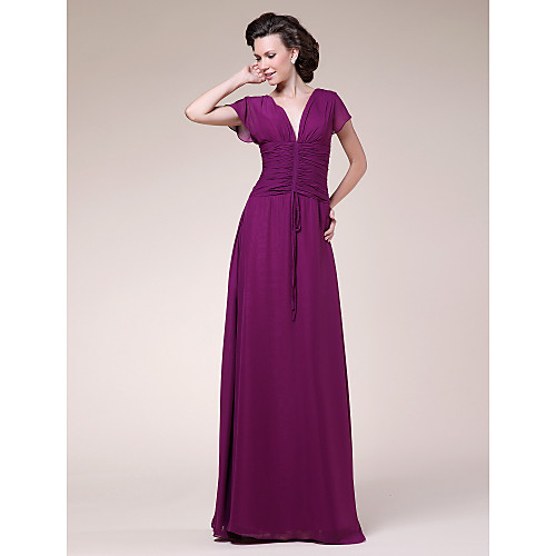 Sheath / Column Mother of the Bride Dress V Neck Floor Length Chiffon Short Sleeve with Ruched Draping 2021
Sheath / Column Mother of the Bride Dress V Neck Floor Length Chiffon Short Sleeve with Ruched Draping 2021