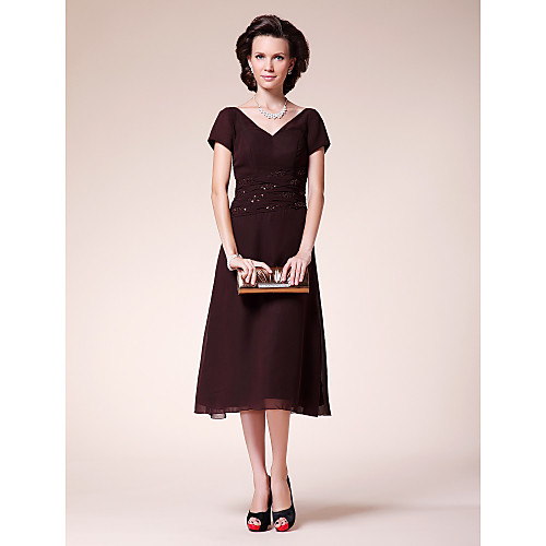 Ball Gown Cocktail Party Wedding Party Dress V Neck Short Sleeve Tea Length Chiffon with Ruched Beading 2021
Ball Gown Cocktail Party Wedding Party Dress V Neck Short Sleeve Tea Length Chiffon with Ruched Beading 2021