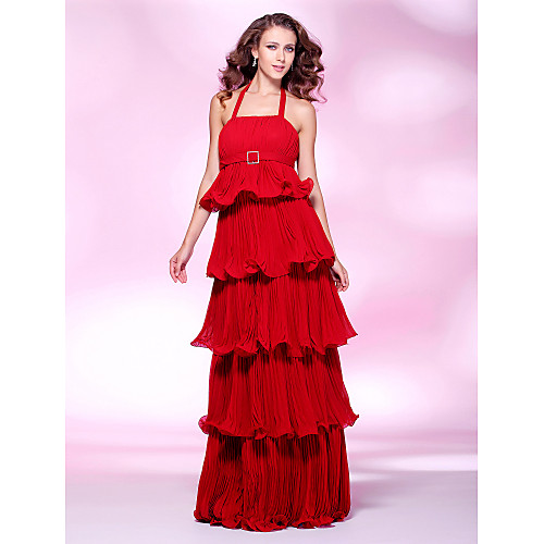 A-Line Prom Formal Evening Military Ball Dress Halter Neck Sleeveless Floor Length Chiffon with Sash / Ribbon Pleats 2021
A-Line Prom Formal Evening Military Ball Dress Halter Neck Sleeveless Floor Length Chiffon with Sash / Ribbon Pleats 2021