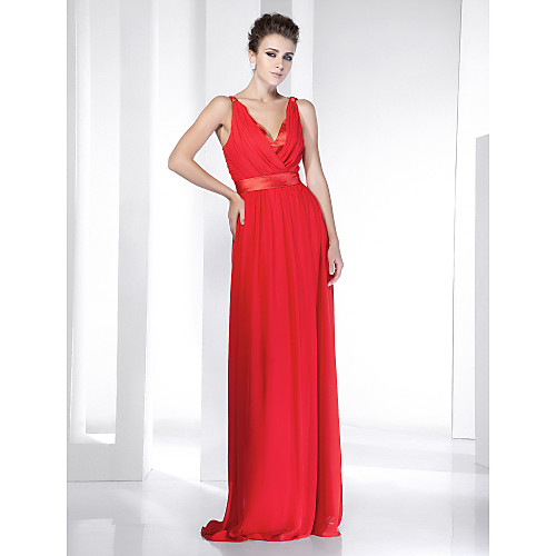 Sheath / Column Celebrity Style Inspired by Oscar Formal Evening Military Ball Dress V Neck Sleeveless Floor Length Chiffon Stretch Satin with Criss Cross Pleats 2021
Sheath / Column Celebrity Style Inspired by Oscar Formal Evening Military Ball Dress V Neck Sleeveless Floor Length Chiffon Stretch Satin with Criss Cross Pleats 2021