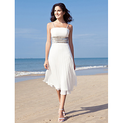 Sheath / Column Wedding Dresses Square Neck Tea Length Chiffon Spaghetti Strap Little White Dress with Sequin 2021
Sheath / Column Wedding Dresses Square Neck Tea Length Chiffon Spaghetti Strap Little White Dress with Sequin 2021