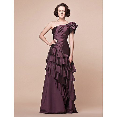 A-Line Mother of the Bride Dress Elegant One Shoulder Floor Length Taffeta Short Sleeve with Beading Ruffles Appliques 2021
A-Line Mother of the Bride Dress Elegant One Shoulder Floor Length Taffeta Short Sleeve with Beading Ruffles Appliques 2021