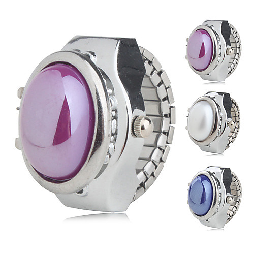

Women's Ring Watch Japanese Quartz Silver Casual Watch Analog Ladies Pearls Fashion - White Purple Blue One Year Battery Life / SSUO SR626SW