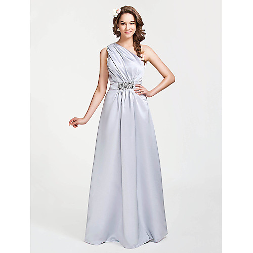 Princess / A-Line One Shoulder Floor Length Satin Bridesmaid Dress with Beading / Side Draping
Princess / A-Line One Shoulder Floor Length Satin Bridesmaid Dress with Beading / Side Draping