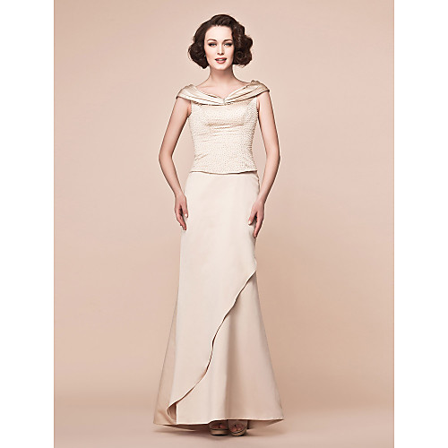 Mermaid / Trumpet Mother of the Bride Dress Off Shoulder Floor Length Satin Short Sleeve with Pearls Side Draping 2021
Mermaid / Trumpet Mother of the Bride Dress Off Shoulder Floor Length Satin Short Sleeve with Pearls Side Draping 2021