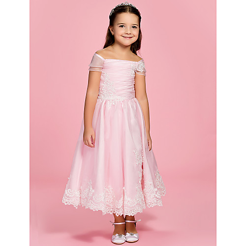 Princess / A-Line Ankle Length First Communion / Wedding Party Organza Short Sleeve Bateau Neck / Off Shoulder with Bow(s) / Ruched / Appliques / Spring / Summer / Fall
Princess / A-Line Ankle Length First Communion / Wedding Party Organza Short Sleeve Bateau Neck / Off Shoulder with Bow(s) / Ruched / Appliques / Spring / Summer / Fall