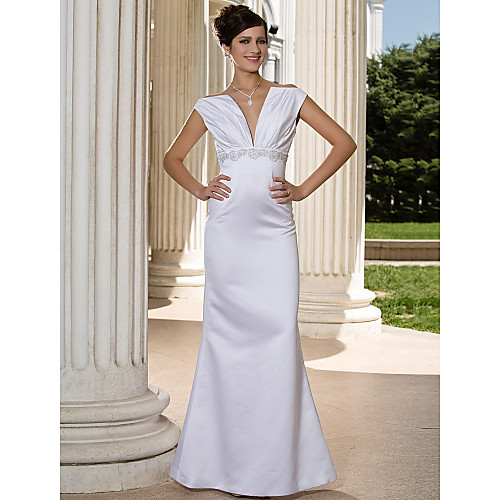 Mermaid / Trumpet Wedding Dresses V Neck Floor Length Satin Sleeveless with 2021
Mermaid / Trumpet Wedding Dresses V Neck Floor Length Satin Sleeveless with 2021