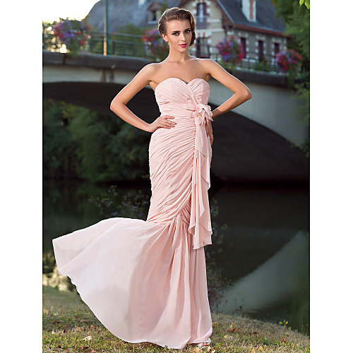 Mermaid / Trumpet Elegant Prom Formal Evening Military Ball Dress Sweetheart Neckline Strapless Sleeveless Floor Length Chiffon with Criss Cross Draping Side Draping 2021
Mermaid / Trumpet Elegant Prom Formal Evening Military Ball Dress Sweetheart Neckline Strapless Sleeveless Floor Length Chiffon with Criss Cross Draping Side Draping 2021