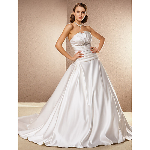 Ball Gown Wedding Dresses Strapless Cathedral Train Satin Sleeveless with 2021
Ball Gown Wedding Dresses Strapless Cathedral Train Satin Sleeveless with 2021
