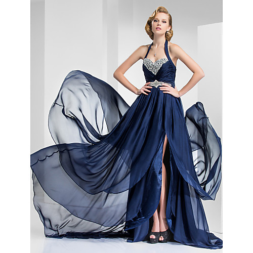 Ball Gown Vintage Inspired Formal Evening Military Ball Dress Halter Neck Sweetheart Neckline Sleeveless Court Train Satin Chiffon with Sash / Ribbon Criss Cross Beading 2021
Ball Gown Vintage Inspired Formal Evening Military Ball Dress Halter Neck Sweetheart Neckline Sleeveless Court Train Satin Chiffon with Sash / Ribbon Criss Cross Beading 2021
