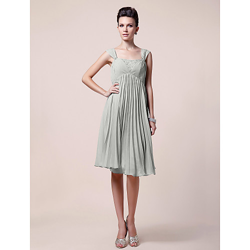 A-Line Mother of the Bride Dress Open Back Straps Knee Length Chiffon Sleeveless with Pleats Beading Draping 2021
A-Line Mother of the Bride Dress Open Back Straps Knee Length Chiffon Sleeveless with Pleats Beading Draping 2021