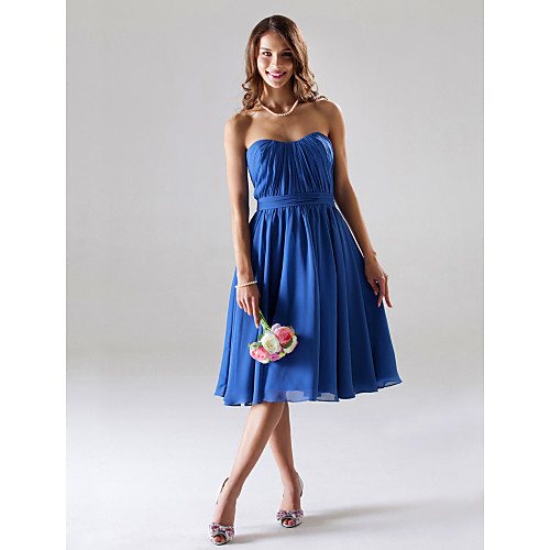 Ball Gown / A-Line Strapless / Sweetheart Neckline Tea Length Chiffon Bridesmaid Dress with Ruched / Draping
Ball Gown / A-Line Strapless / Sweetheart Neckline Tea Length Chiffon Bridesmaid Dress with Ruched / Draping