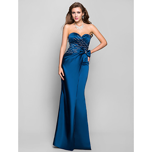 Mermaid / Trumpet Formal Evening Military Ball Dress Sweetheart Neckline Sleeveless Floor Length Satin with Bow(s) Criss Cross Beading 2021
Mermaid / Trumpet Formal Evening Military Ball Dress Sweetheart Neckline Sleeveless Floor Length Satin with Bow(s) Criss Cross Beading 2021