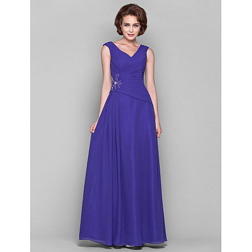 A-Line Mother of the Bride Dress Open Back V Neck Floor Length Chiffon Sleeveless with Criss Cross Beading Draping 2021
A-Line Mother of the Bride Dress Open Back V Neck Floor Length Chiffon Sleeveless with Criss Cross Beading Draping 2021
