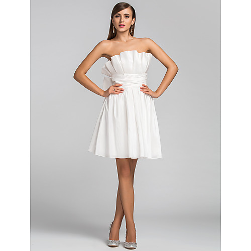 A-Line Cute Homecoming Wedding Party Dress Strapless Sleeveless Short / Mini Taffeta with Bow(s) Ruched Ruffles 2021
A-Line Cute Homecoming Wedding Party Dress Strapless Sleeveless Short / Mini Taffeta with Bow(s) Ruched Ruffles 2021