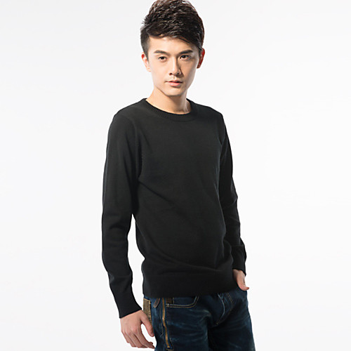Men's Basic Solid Colored Pullover Long Sleeve Slim Sweater Cardigans Round Autumn / Fall Winter Black
Men's Basic Solid Colored Pullover Long Sleeve Slim Sweater Cardigans Round Autumn / Fall Winter Black