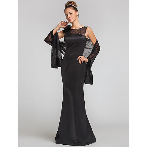 Mermaid / Trumpet Mother of the Bride Dress Wrap Included Jewel Neck Floor Length Lace Satin Sleeveless with Lace Buttons Flower 2021
Mermaid / Trumpet Mother of the Bride Dress Wrap Included Jewel Neck Floor Length Lace Satin Sleeveless with Lace Buttons Flower 2021