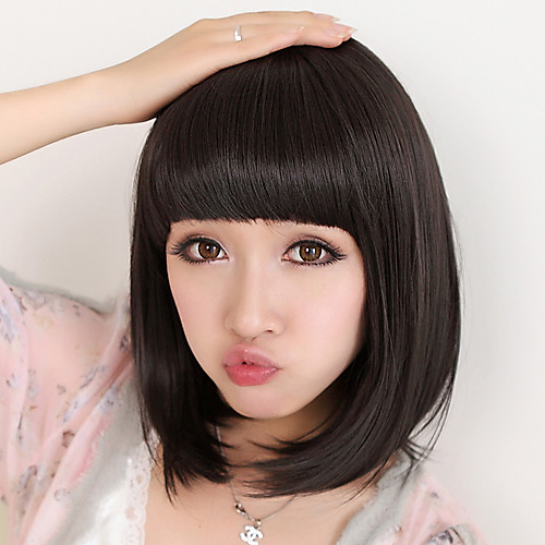 Synthetic Wig Straight Straight Bob With Bangs Wig Medium Length Black Synthetic Hair 8 inch Women's Natural Black
Synthetic Wig Straight Straight Bob With Bangs Wig Medium Length Black Synthetic Hair 8 inch Women's Natural Black