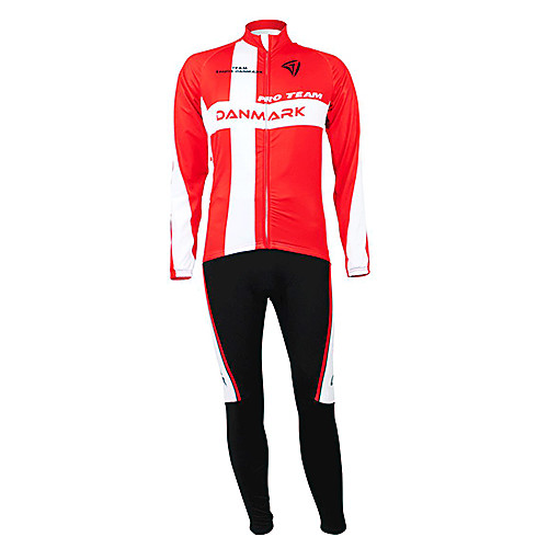 Malciklo Men's Long Sleeve Cycling Jersey with Tights Winter Fleece Polyester Denmark Champion National Flag Bike Clothing Suit Mountain Bike MTB Road Bike Cycling Thermal / Warm Fleece Lining 
Malciklo Men's Long Sleeve Cycling Jersey with Tights Winter Fleece Polyester Denmark Champion National Flag Bike Clothing Suit Mountain Bike MTB Road Bike Cycling Thermal / Warm Fleece Lining