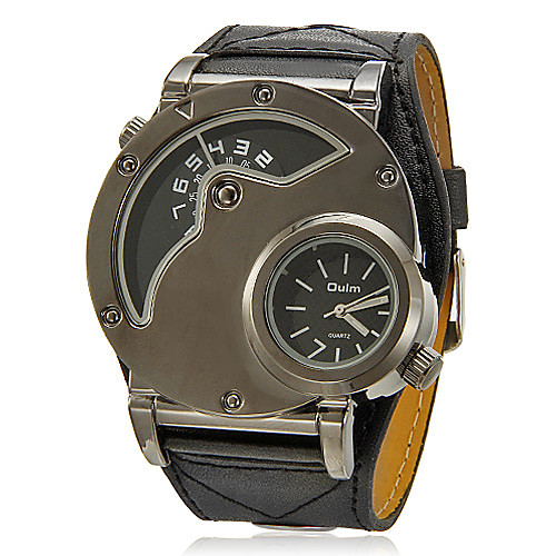 Men's Military Watch Quartz Quilted PU Leather Black Dual Time Zones Analog Charm - Black
Men's Military Watch Quartz Quilted PU Leather Black Dual Time Zones Analog Charm - Black