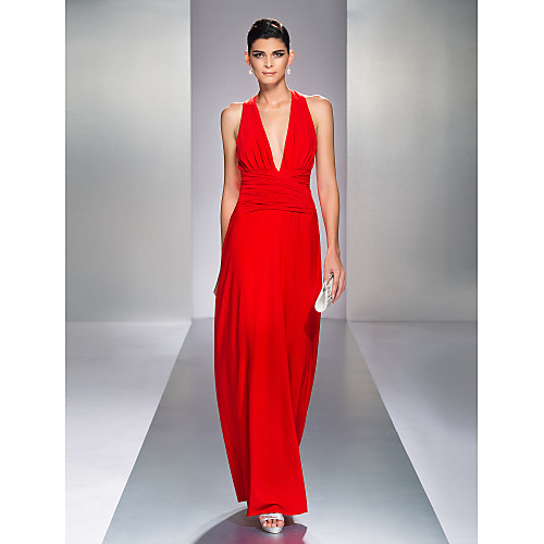Sheath / Column Open Back Prom Formal Evening Dress Plunging Neck Sleeveless Floor Length Jersey with Criss Cross Side Draping 2021
Sheath / Column Open Back Prom Formal Evening Dress Plunging Neck Sleeveless Floor Length Jersey with Criss Cross Side Draping 2021