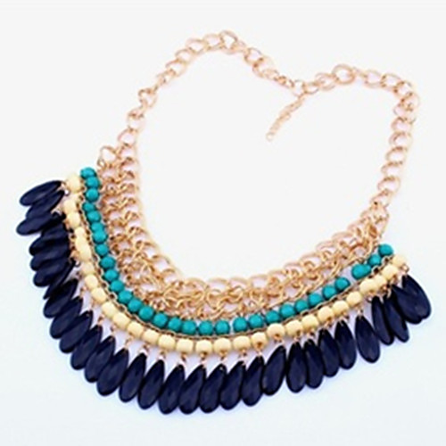 Women's Choker Necklace Statement Necklace Drop Ladies Tassel Bohemian Vintage Acrylic Resin Plastic Blue Orange Green Rose Necklace Jewelry For Wedding Party Special Occasion Daily 
Women's Choker Necklace Statement Necklace Drop Ladies Tassel Bohemian Vintage Acrylic Resin Plastic Blue Orange Green Rose Necklace Jewelry For Wedding Party Special Occasion Daily