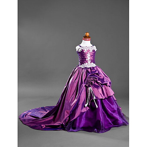 Ball Gown Court Train Wedding Party Satin / Taffeta Sleeveless Spaghetti Strap with Appliques
Ball Gown Court Train Wedding Party Satin / Taffeta Sleeveless Spaghetti Strap with Appliques