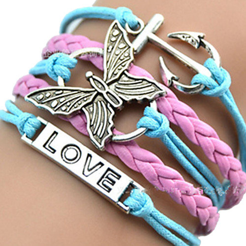 Women's ID Bracelet Wrap Bracelet Leather Bracelet Layered Plaited Wrap woven Heart Butterfly Animal Ladies Unique Design European Fashion Inspirational Leather Bracelet Jewelry Pink / Blue For
Women's ID Bracelet Wrap Bracelet Leather Bracelet Layered Plaited Wrap woven Heart Butterfly Animal Ladies Unique Design European Fashion Inspirational Leather Bracelet Jewelry Pink / Blue For