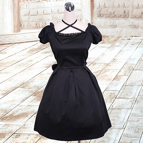 Gothic Lolita Vacation Dress Dress Prom Dress Cotton Japanese Cosplay Costumes Black Solid Colored Short Sleeve Medium Length
Gothic Lolita Vacation Dress Dress Prom Dress Cotton Japanese Cosplay Costumes Black Solid Colored Short Sleeve Medium Length