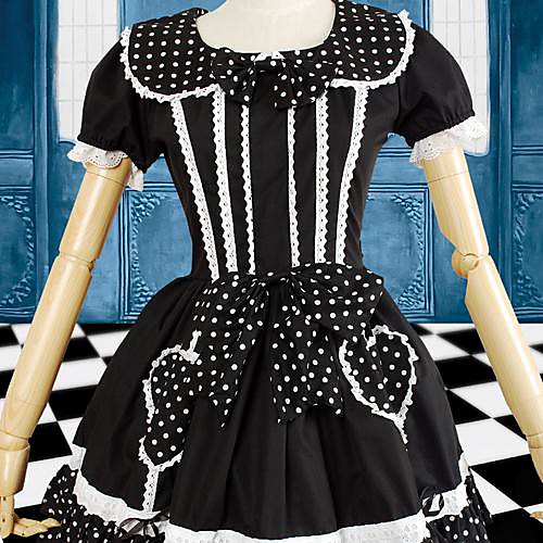 Sweet Lolita Vacation Dress Dress Women's Cotton Japanese Cosplay Costumes Black Short Sleeve Short Length
Sweet Lolita Vacation Dress Dress Women's Cotton Japanese Cosplay Costumes Black Short Sleeve Short Length