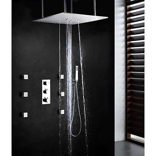 Shower Faucet Set - Handshower Included Thermostatic Rain Shower Contemporary Chrome Brass Valve Bath Shower Mixer Taps
Shower Faucet Set - Handshower Included Thermostatic Rain Shower Contemporary Chrome Brass Valve Bath Shower Mixer Taps