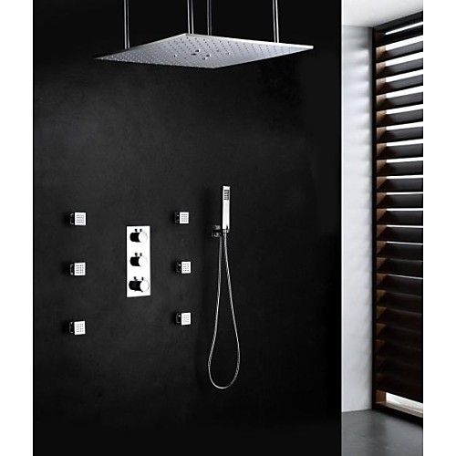 Shower Faucet Set - Handshower Included Thermostatic LED Contemporary Chrome Brass Valve Bath Shower Mixer Taps
Shower Faucet Set - Handshower Included Thermostatic LED Contemporary Chrome Brass Valve Bath Shower Mixer Taps