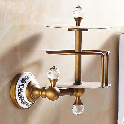 Toilet Paper Holder Removable Antique Brass Crystal Ceramic 1 pc - Hotel bath
Toilet Paper Holder Removable Antique Brass Crystal Ceramic 1 pc - Hotel bath