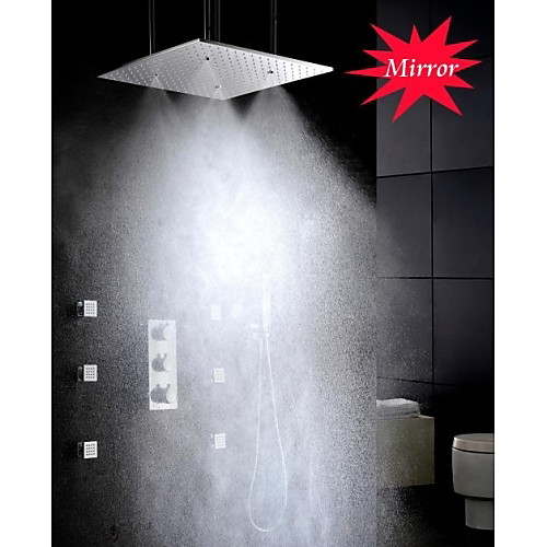 Shower Faucet Set - Handshower Included Thermostatic Rain Shower Contemporary Chrome Ceiling Mounted Brass Valve Bath Shower Mixer Taps
Shower Faucet Set - Handshower Included Thermostatic Rain Shower Contemporary Chrome Ceiling Mounted Brass Valve Bath Shower Mixer Taps