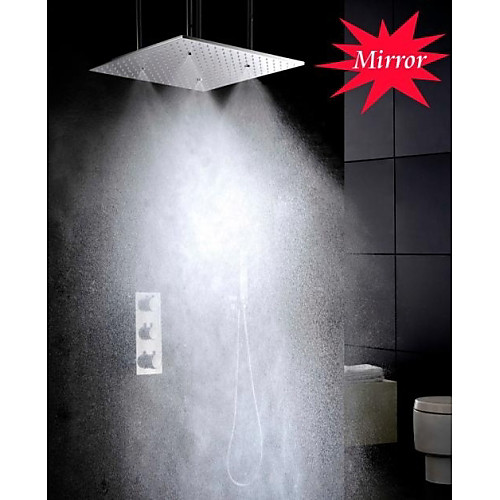 Shower Faucet Set - Handshower Included Thermostatic Rain Shower Contemporary Chrome Ceiling Mounted Brass Valve Bath Shower Mixer Taps
Shower Faucet Set - Handshower Included Thermostatic Rain Shower Contemporary Chrome Ceiling Mounted Brass Valve Bath Shower Mixer Taps